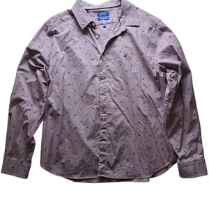 Nautica Men's Lavender Patterned Button Down Shirt